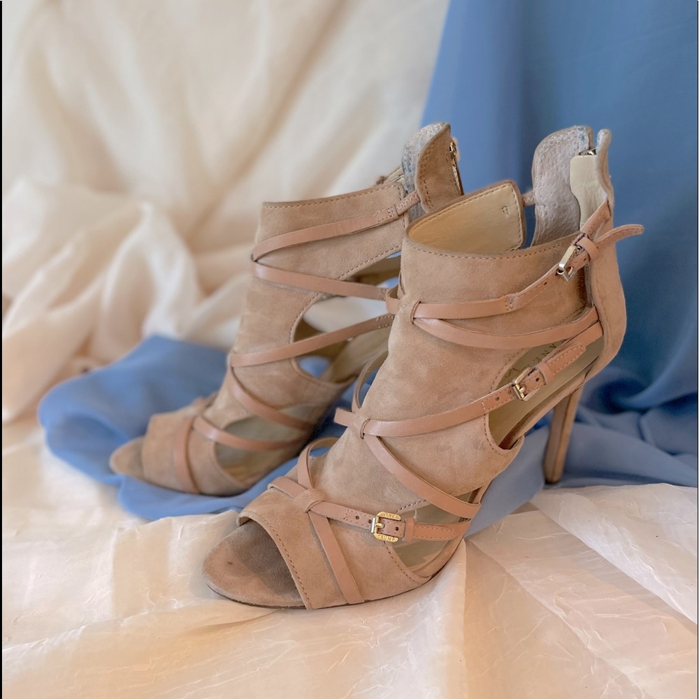 Strappy heel booties